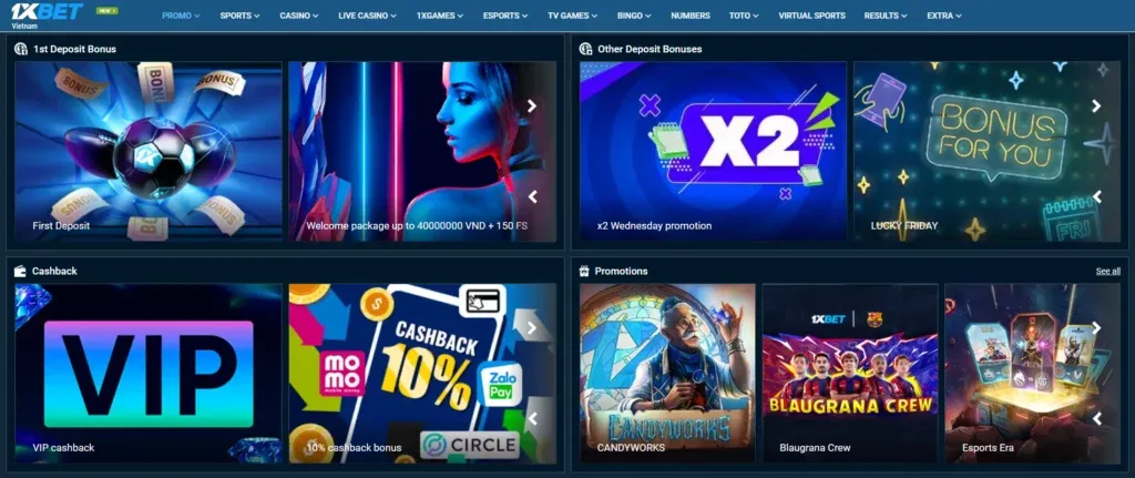 bonuses 2024 1xbet